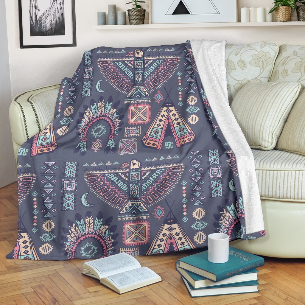 Navajo Native Aztec Indians American Tribal Print Blanket-grizzshop