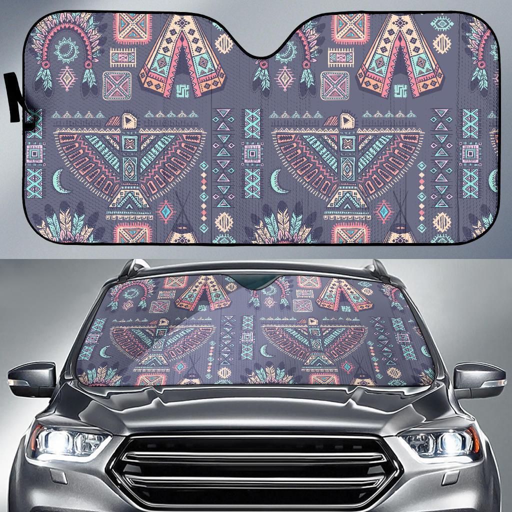 Navajo Native Aztec Indians American Tribal Print Car Sun Shade-grizzshop