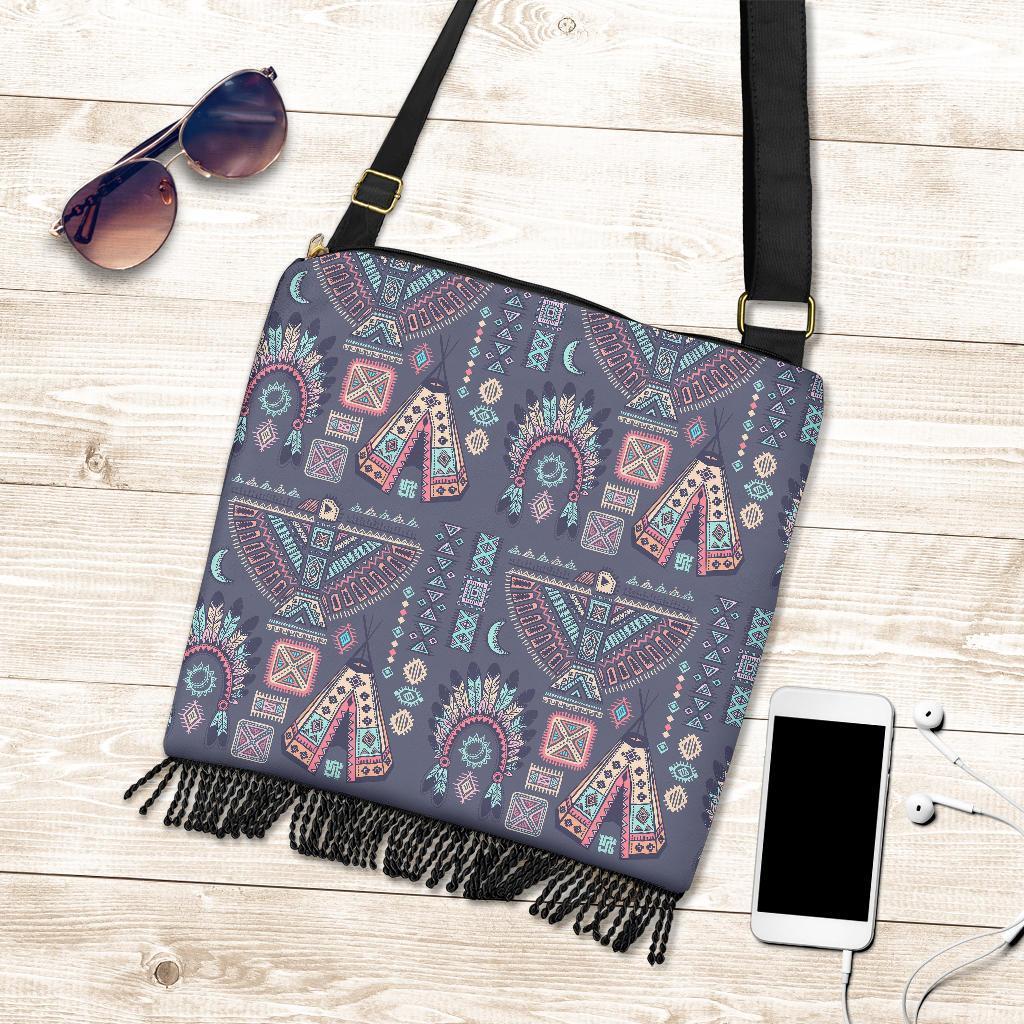 Navajo Native Aztec Indians American Tribal Print Crossbody Bags-grizzshop