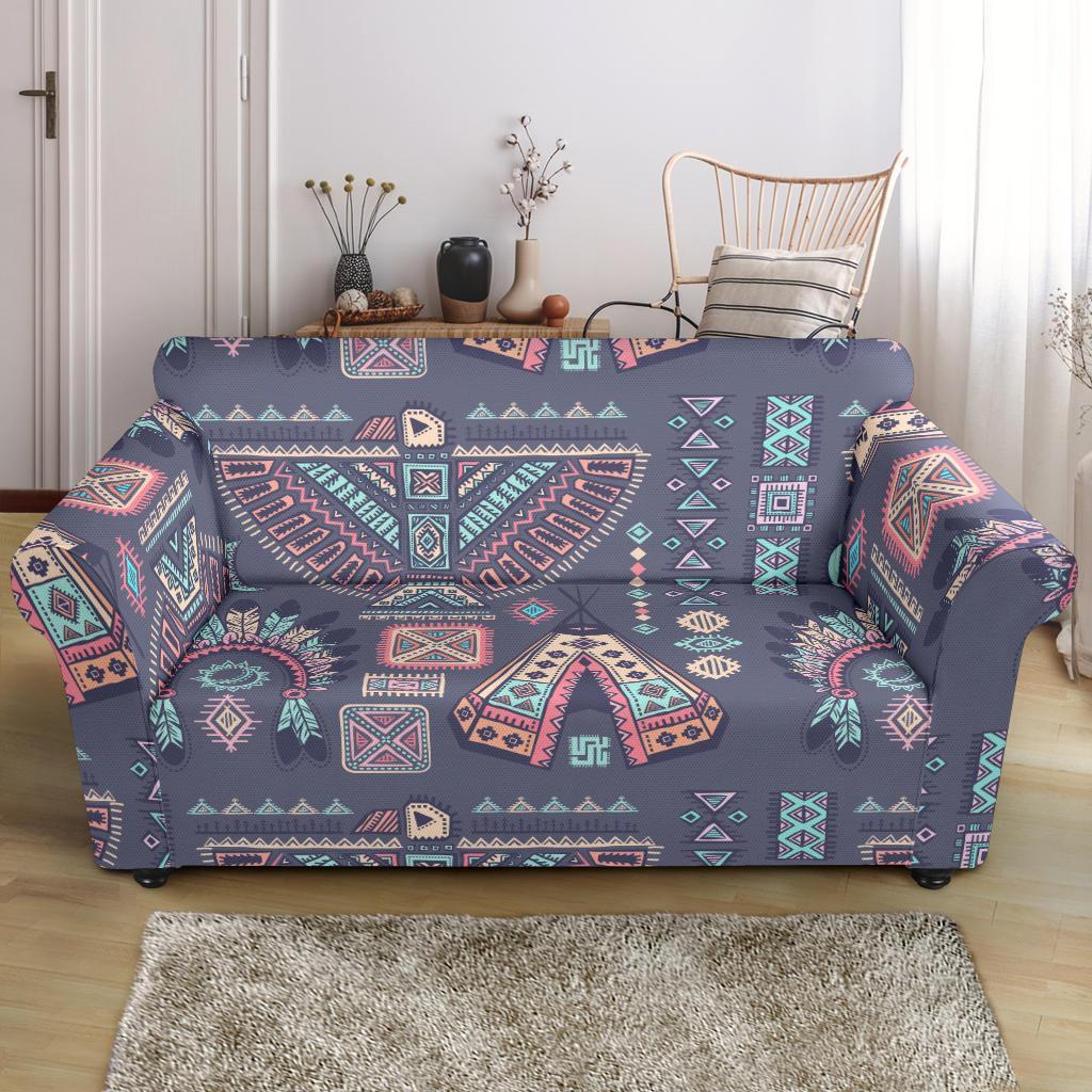 Navajo Native Aztec Indians American Tribal Print Loveseat Cover-grizzshop