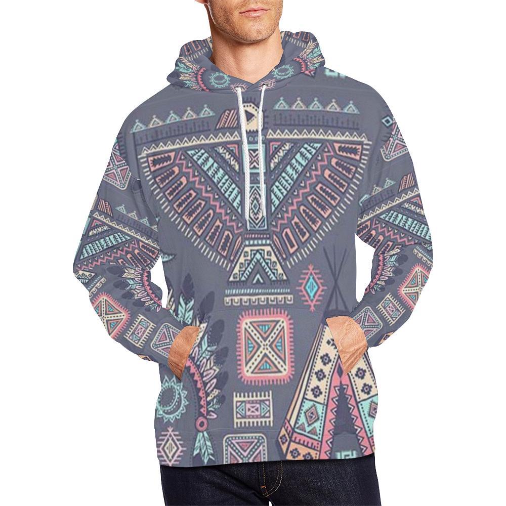 Navajo Native Aztec Indians American Tribal Print Men Pullover Hoodie-grizzshop