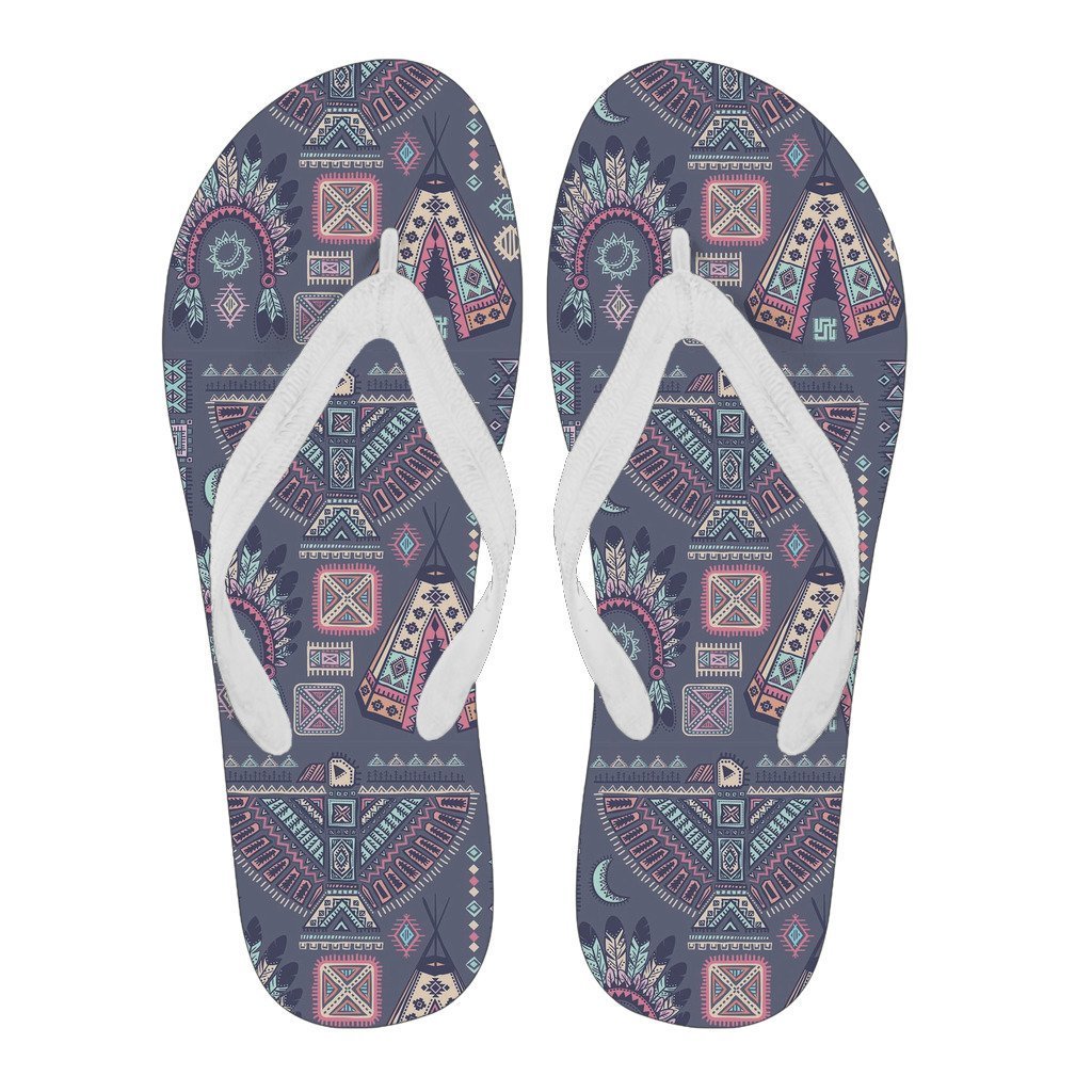 Navajo Native Aztec Indians American Tribal Print Men & Women Flip Flops-grizzshop