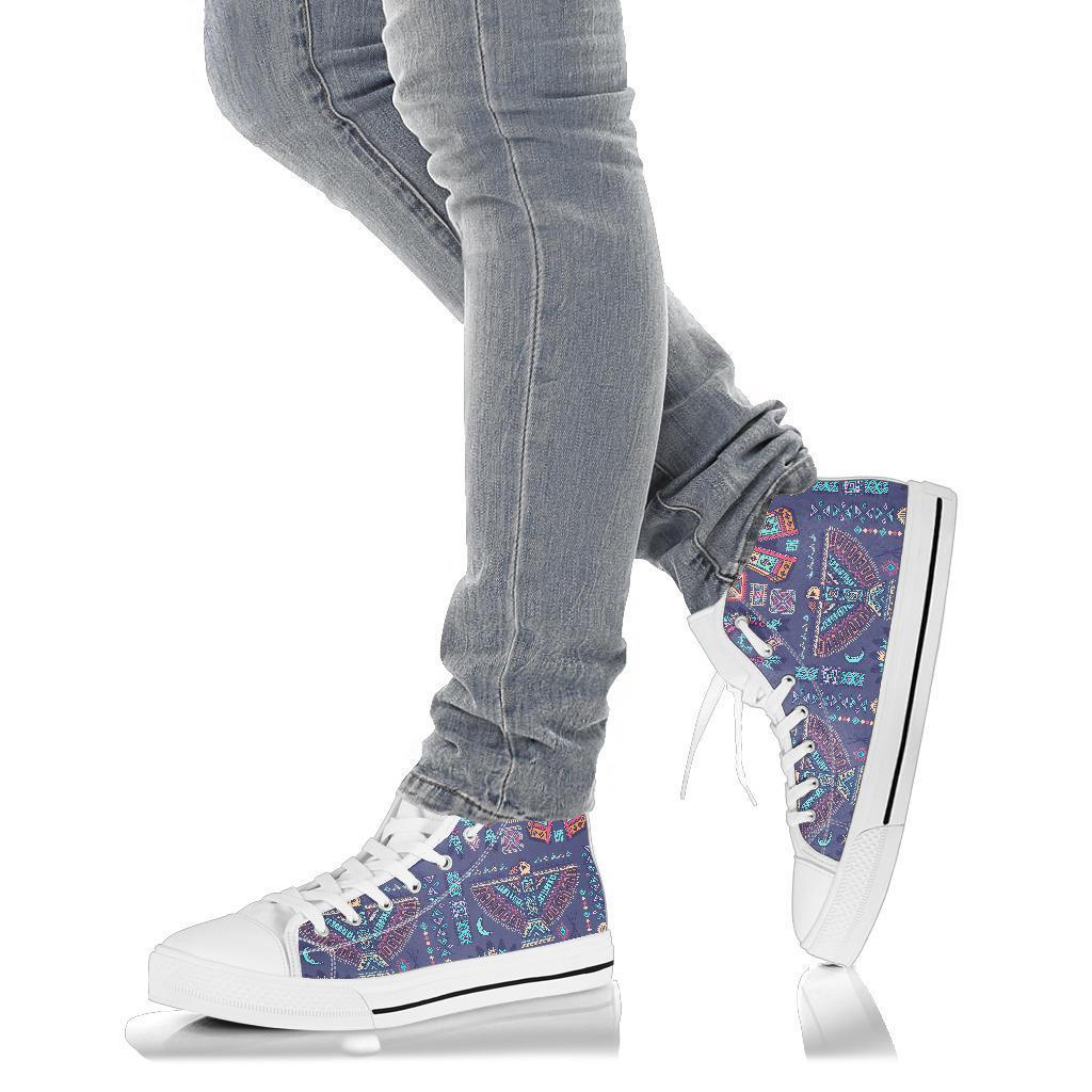 Navajo Native Aztec Indians American Tribal Print Men Women's High Top Shoes-grizzshop