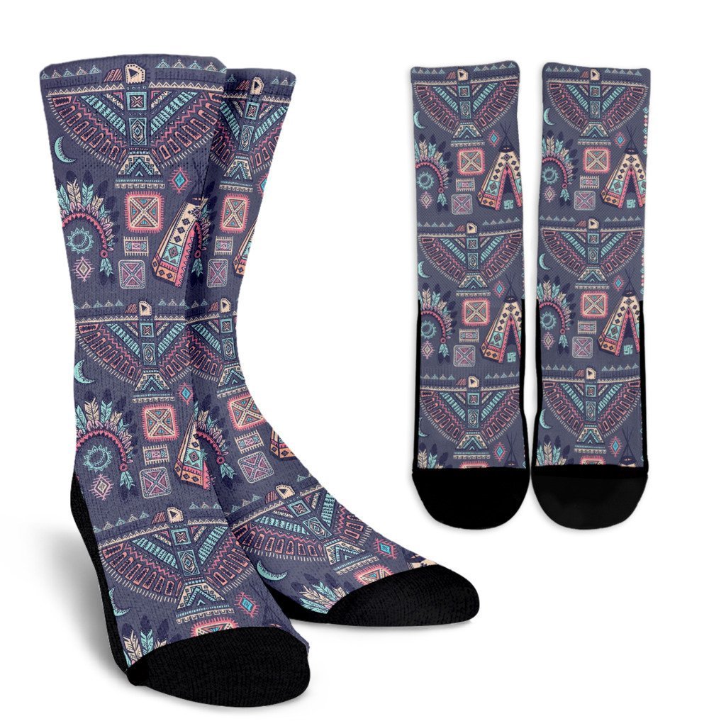 Navajo Native Aztec Indians American Tribal Print Socks For Men & Women-grizzshop