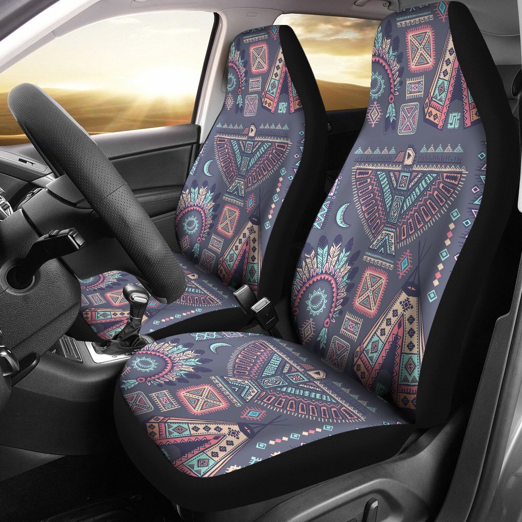 Navajo Native Aztec Indians American Tribal Print Universal Fit Car Seat Cover-grizzshop