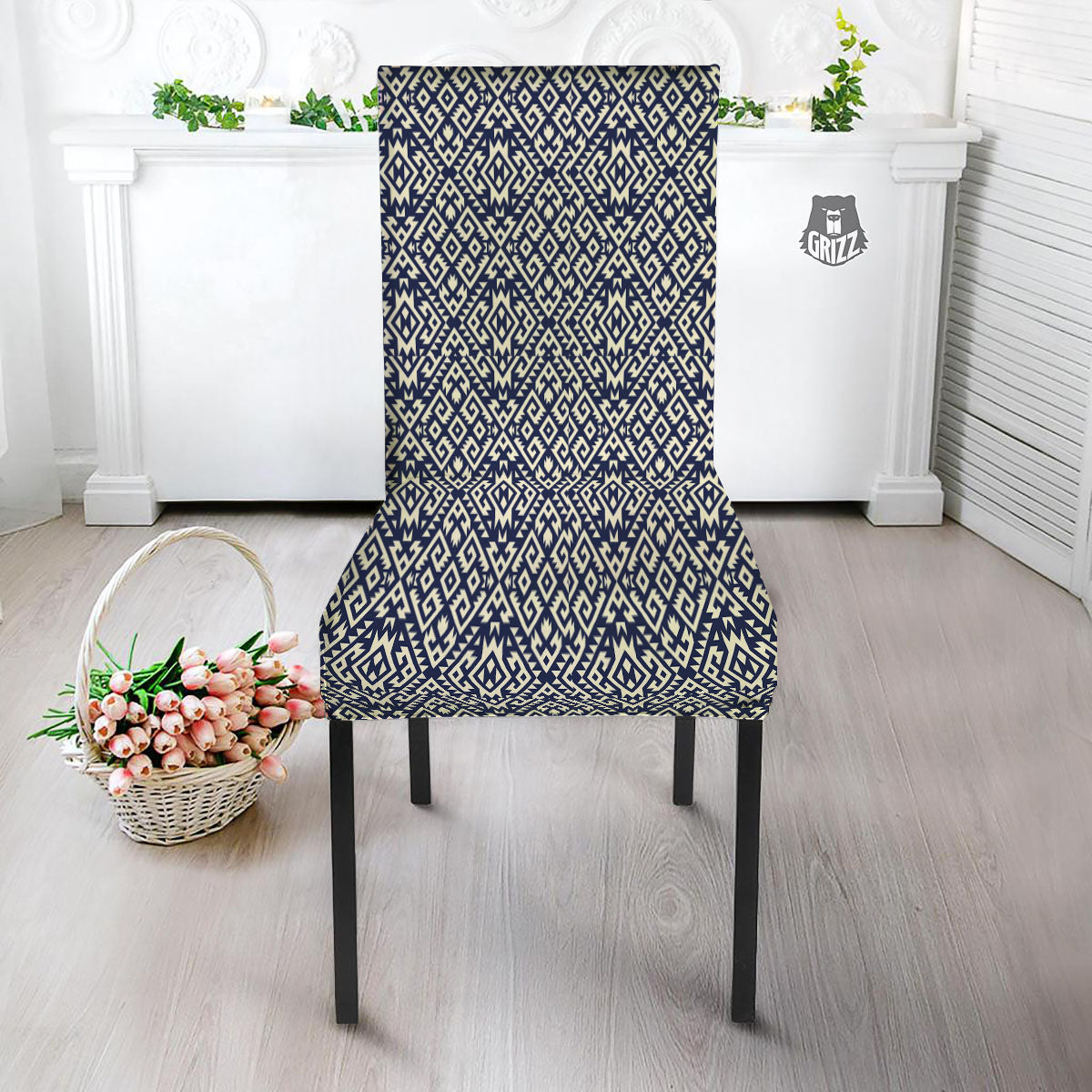 Navajo Native Indian Print Pattern Dining Chair Slipcover-grizzshop
