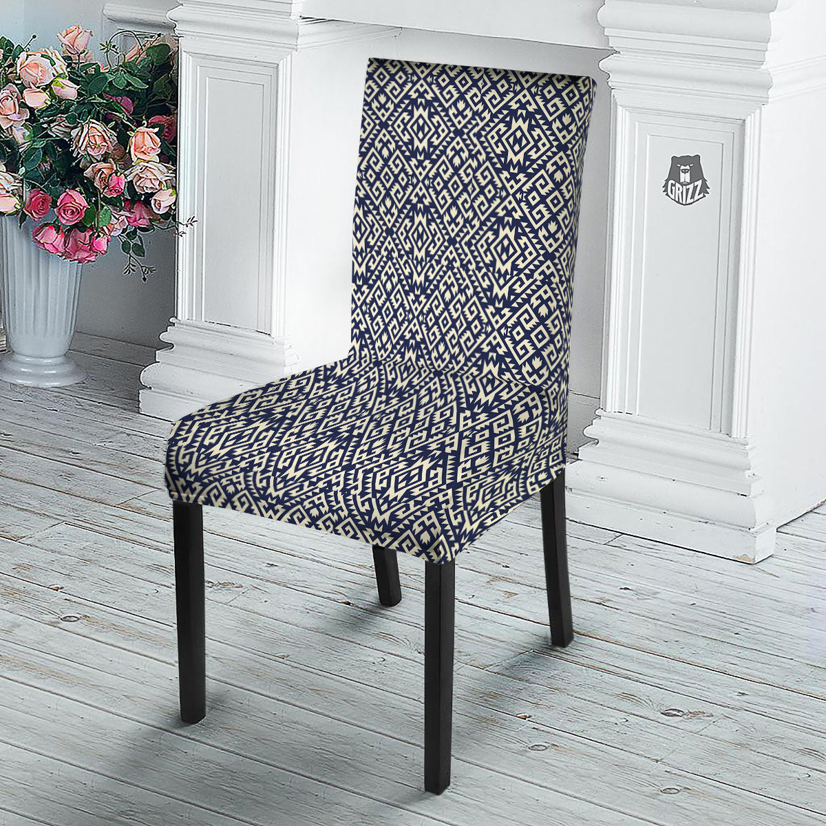 Navajo Native Indian Print Pattern Dining Chair Slipcover-grizzshop