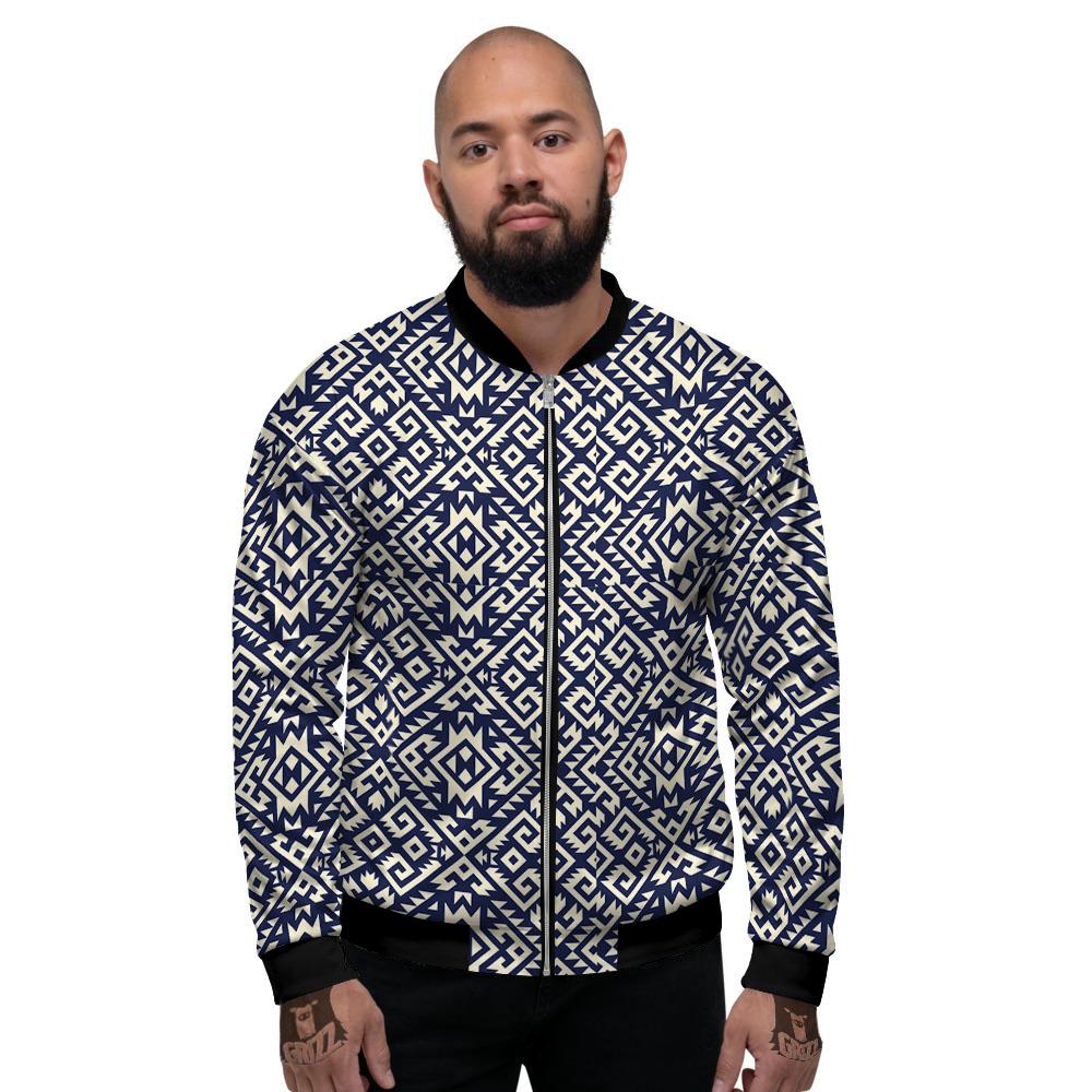 Navajo Native Indian Print Pattern Men's Bomber Jacket-grizzshop