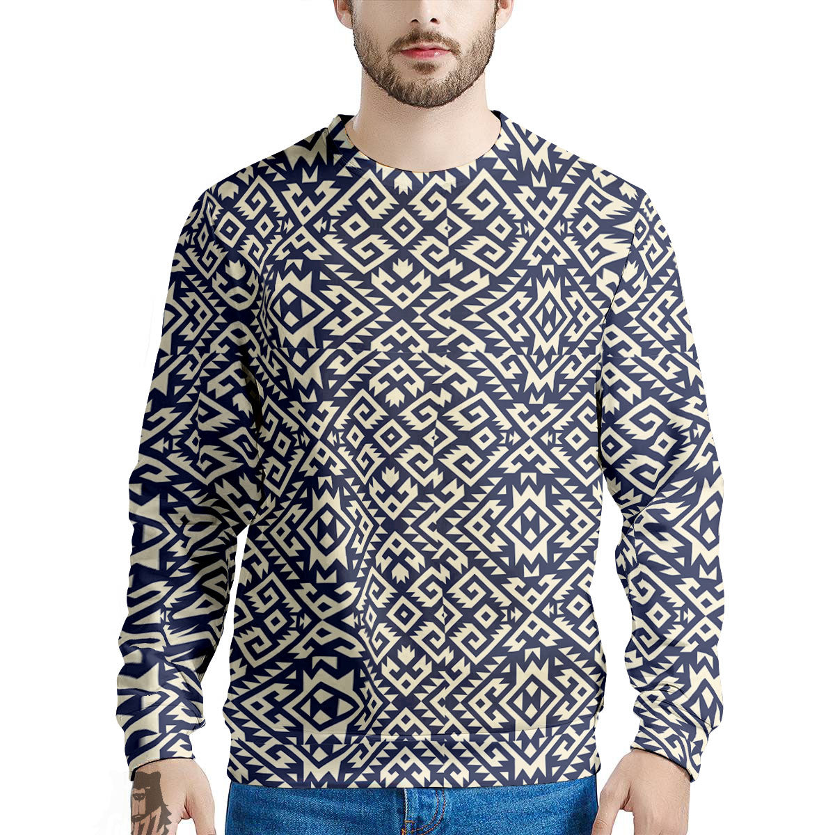 Navajo Native Indian Print Pattern Men's Sweatshirt-grizzshop