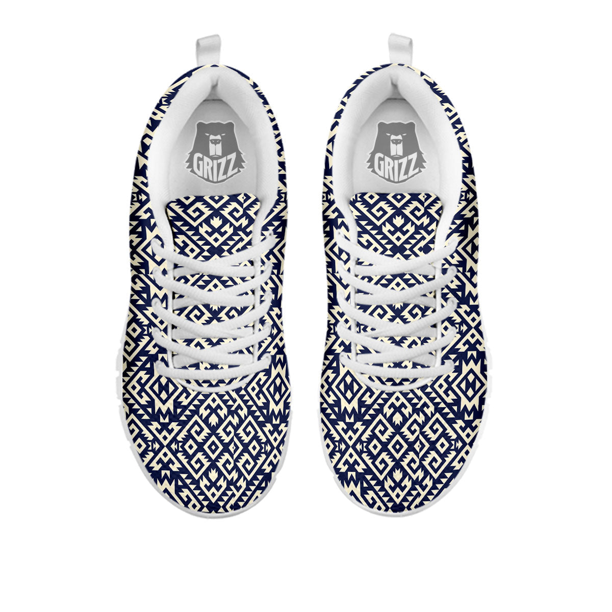 Navajo Native Indian Print Pattern White Sneaker-grizzshop