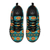 Navajo Teal Southwestern Print Pattern Black Sneaker-grizzshop