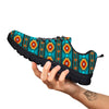 Navajo Teal Southwestern Print Pattern Black Sneaker-grizzshop