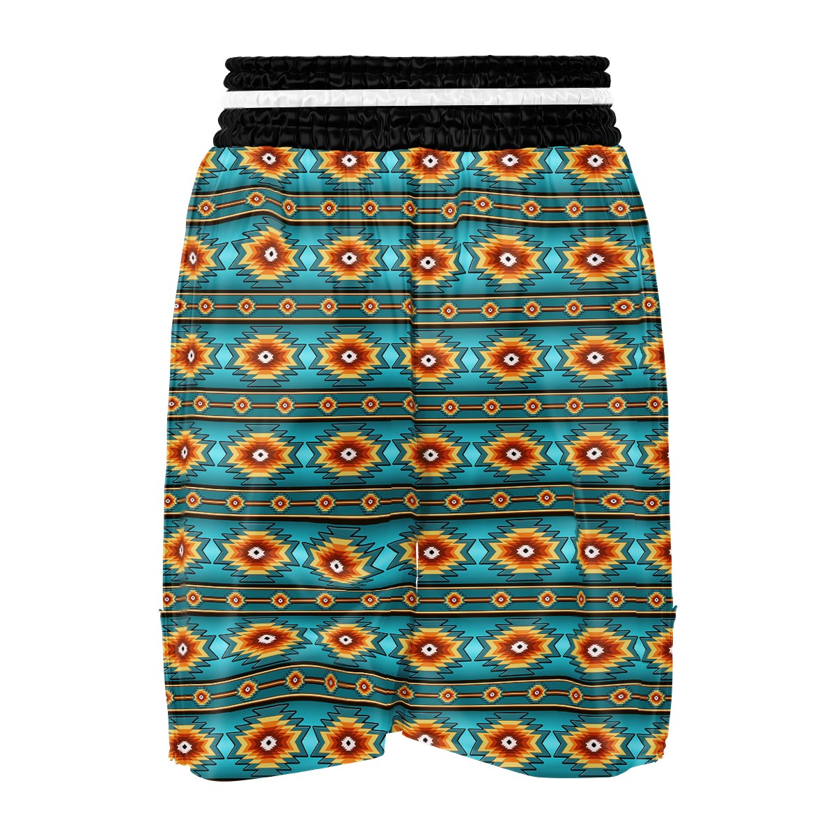 Navajo Teal Southwestern Print Pattern Boxing Shorts-grizzshop