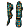 Navajo Teal Southwestern Print Pattern Muay Thai Shin Guards-grizzshop