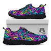 Navajo Triangle Ethnic Print Pattern Black Sneaker-grizzshop