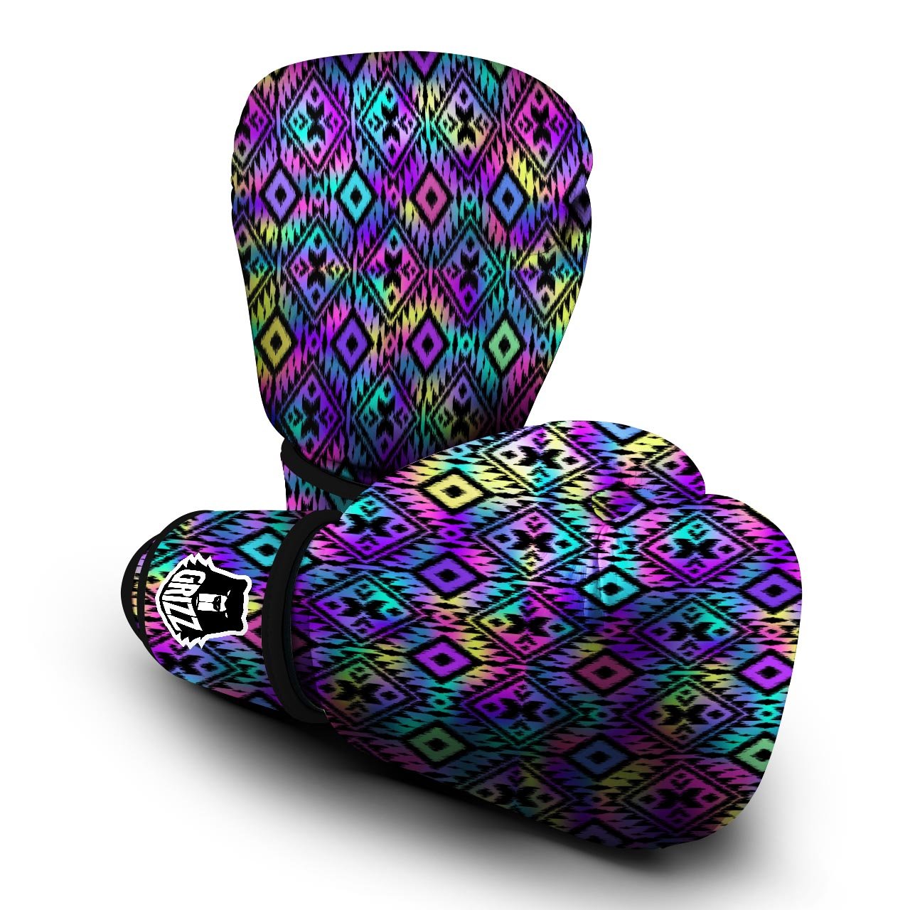 Navajo Triangle Ethnic Print Pattern Boxing Gloves-grizzshop