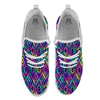 Navajo Triangle Ethnic Print Pattern White Athletic Shoes-grizzshop