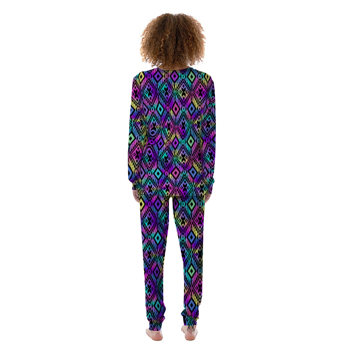 Navajo Triangle Ethnic Print Pattern Women's Pajamas-grizzshop