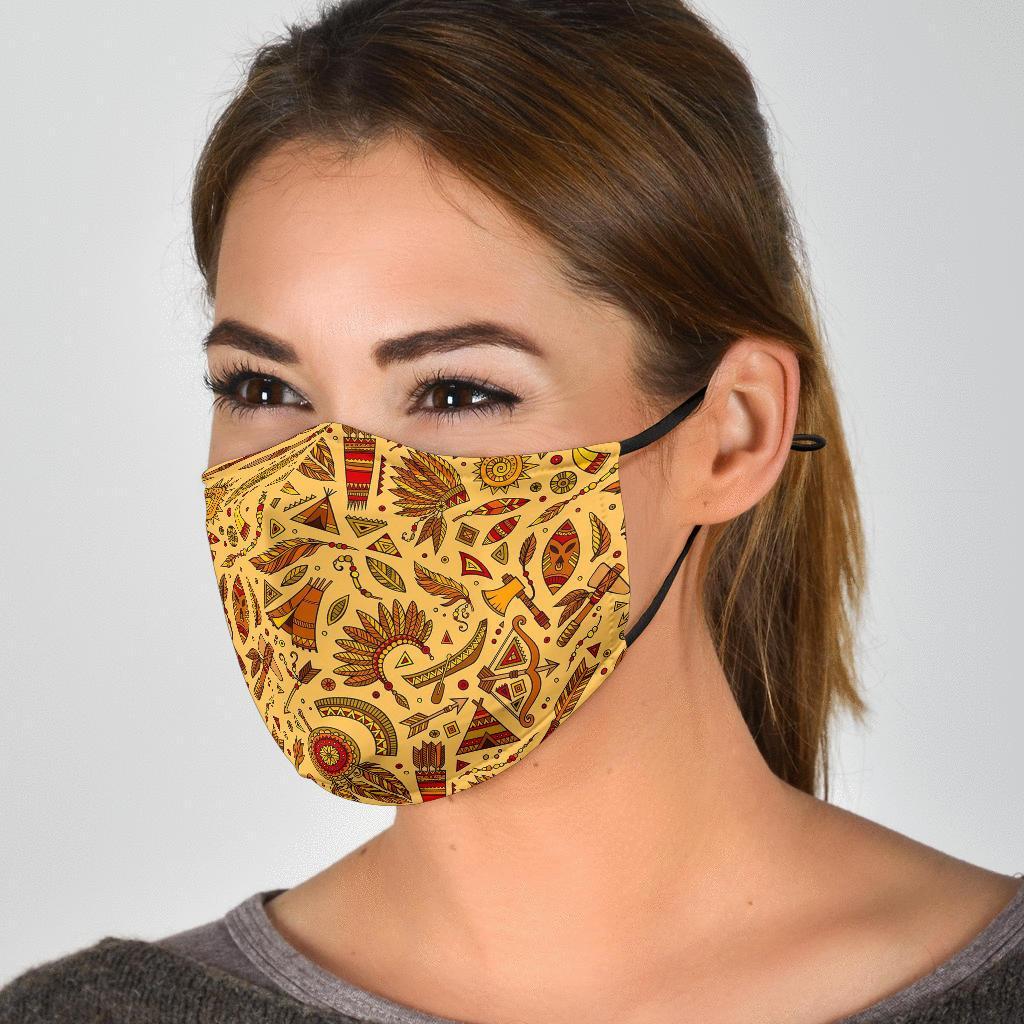 Navajo Tribal Aztec Native Indians American Pendleton Print Face Mask-grizzshop