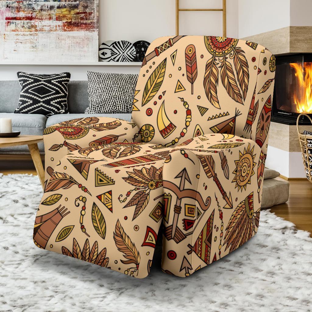 Navajo Tribal Aztec Native Indians American Pendleton Print Recliner Cover-grizzshop