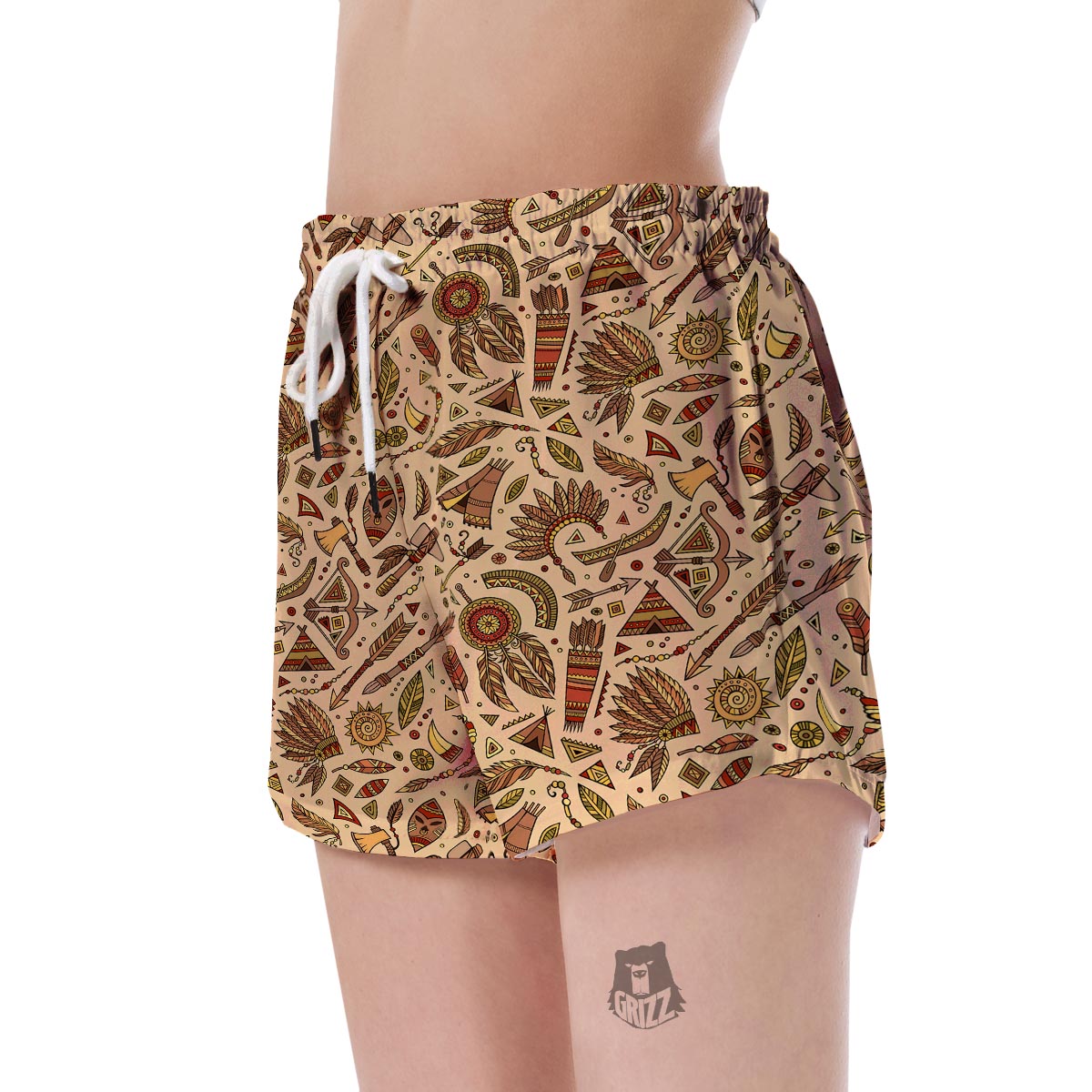 Navajo Tribal Aztec Native Indians American Pendleton Print Women's Shorts-grizzshop