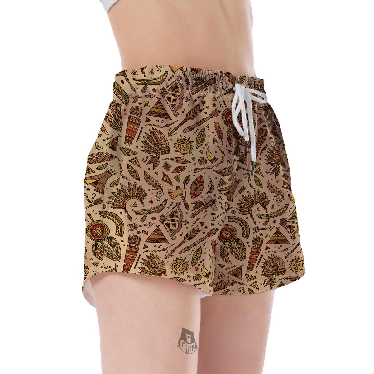 Navajo Tribal Aztec Native Indians American Pendleton Print Women's Shorts-grizzshop
