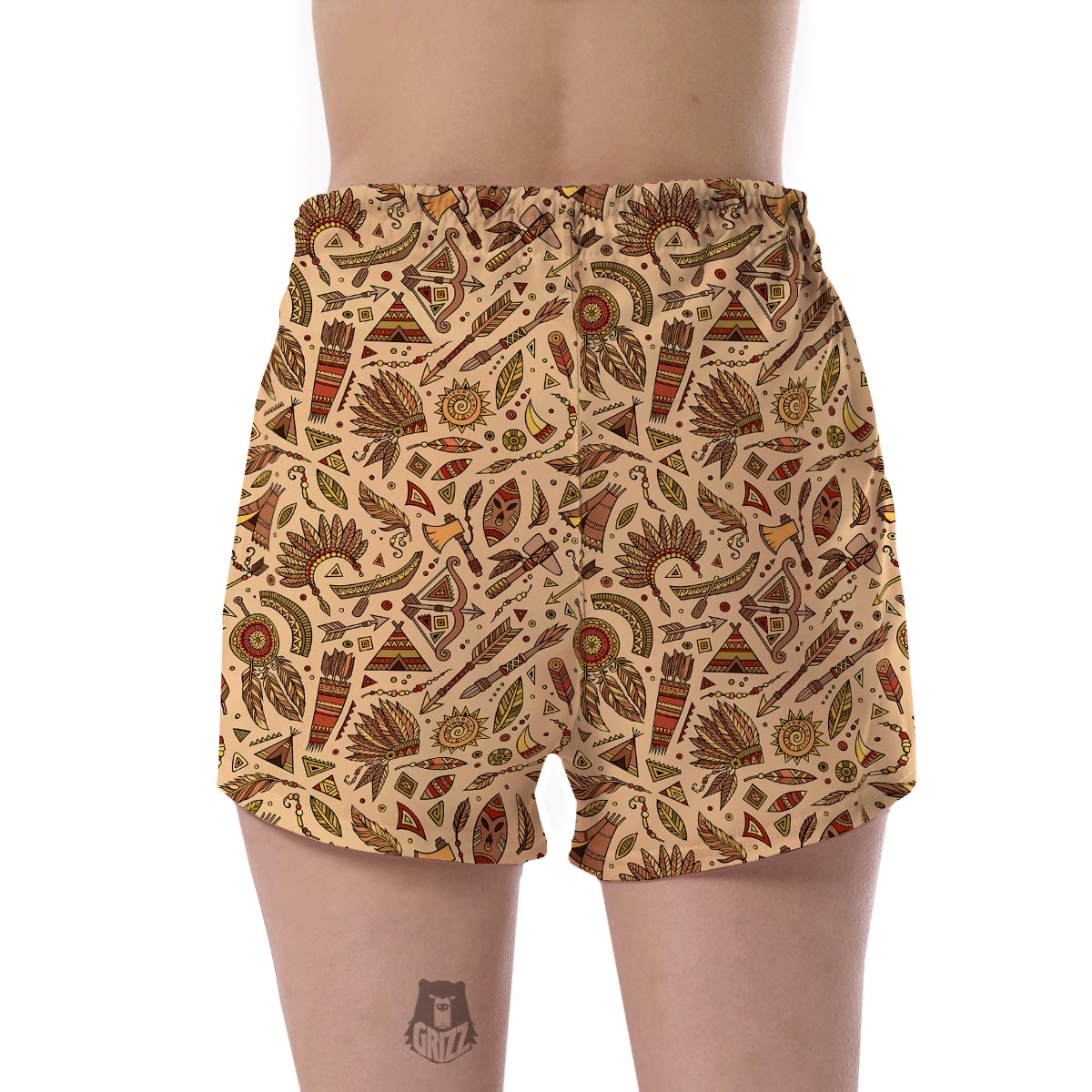 Navajo Tribal Aztec Native Indians American Pendleton Print Women's Shorts-grizzshop