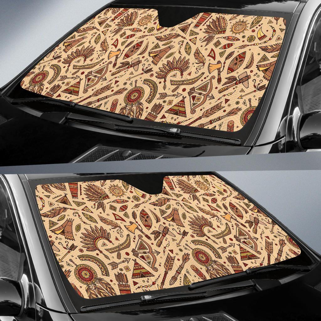 Navajo Tribal Aztec Native Indians American Print Car Sun Shade-grizzshop