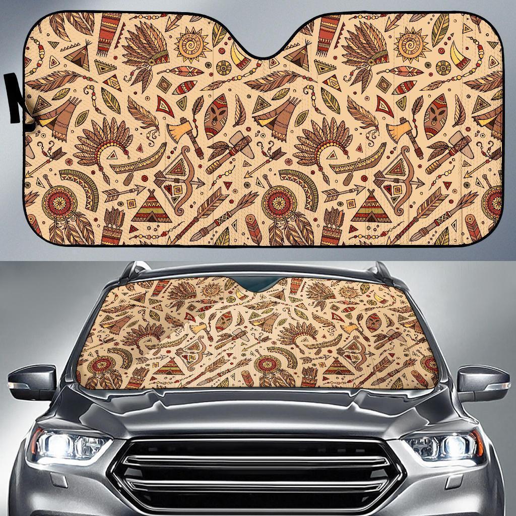Navajo Tribal Aztec Native Indians American Print Car Sun Shade-grizzshop