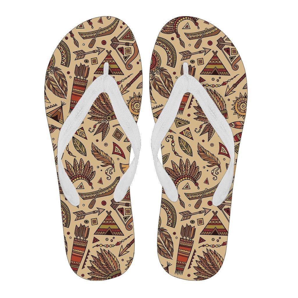 Navajo Tribal Aztec Native Indians American Print Men & Women Flip Flops-grizzshop