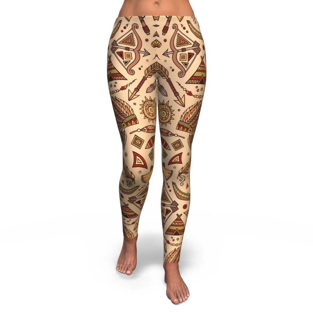 Navajo Tribal Aztec Native Indians American Print Pattern Women Leggings-grizzshop