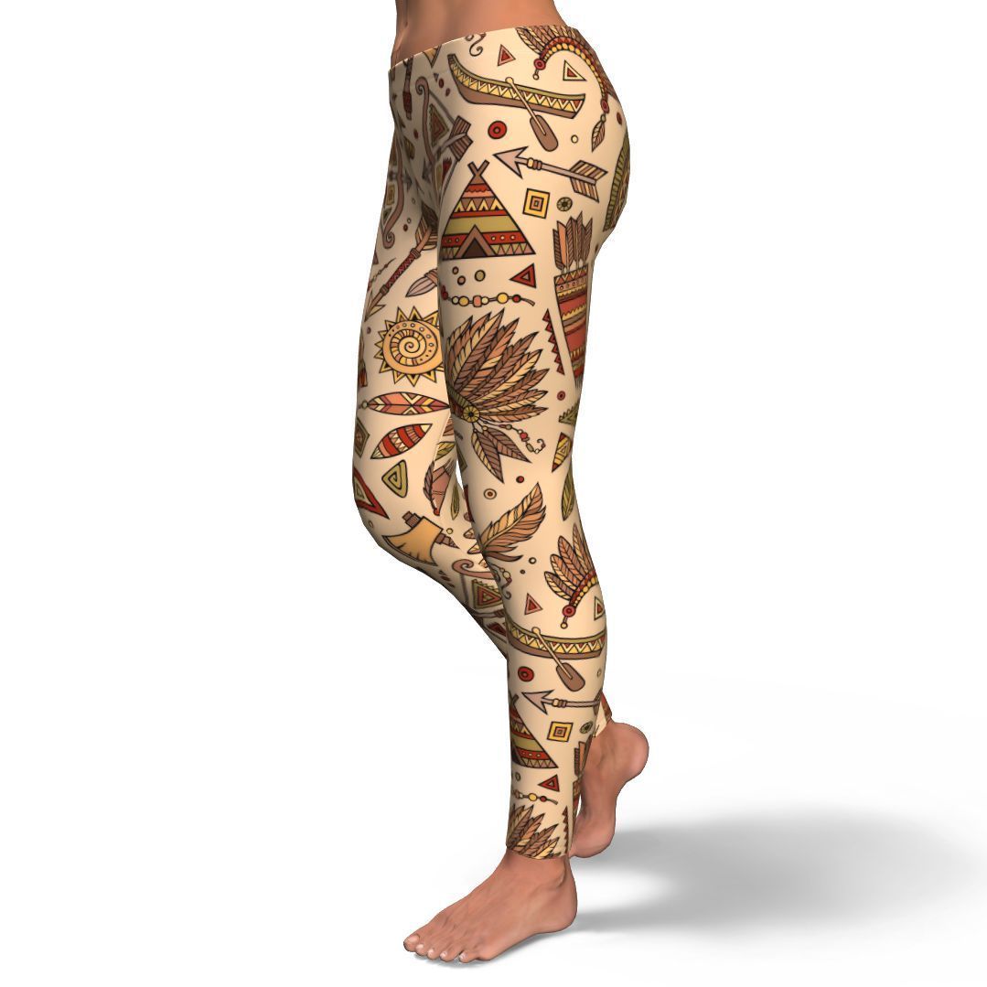 Navajo Tribal Aztec Native Indians American Print Pattern Women Leggings-grizzshop