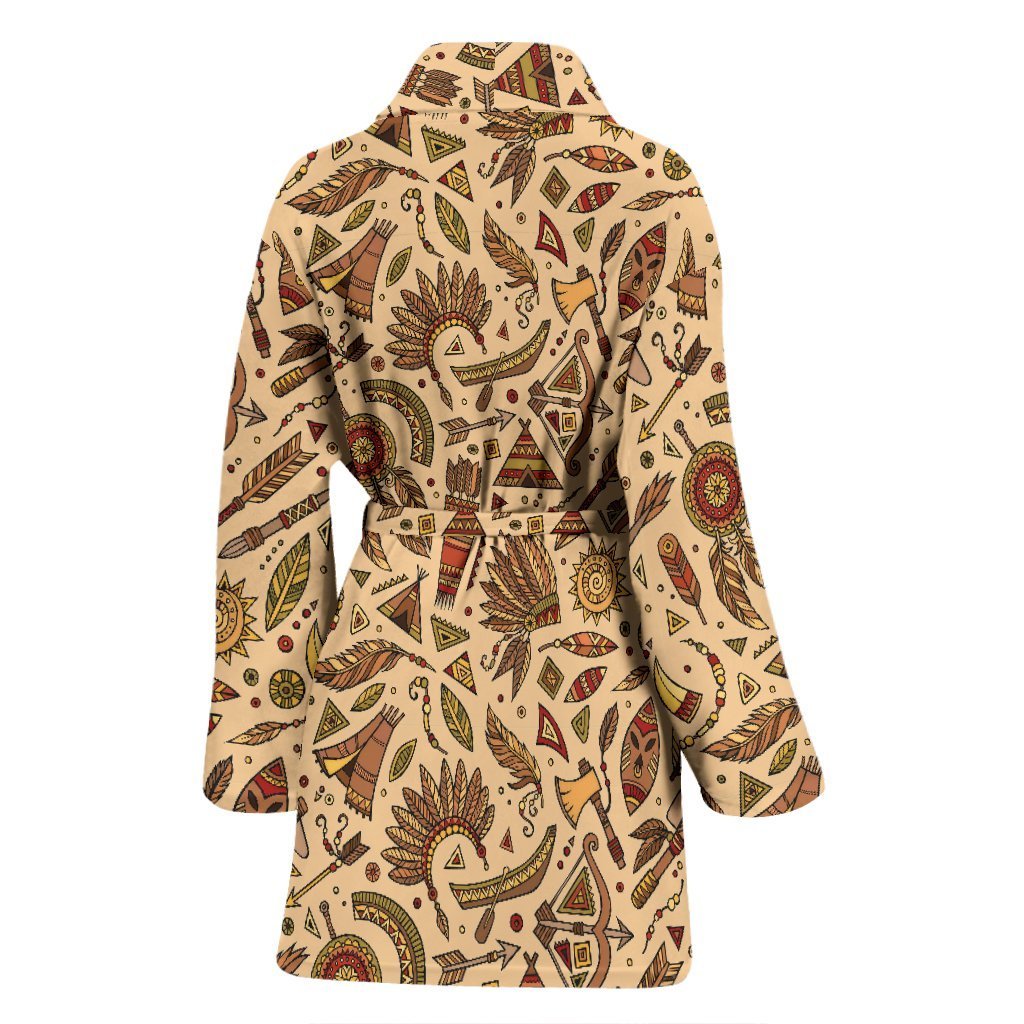Navajo Tribal Aztec Native Indians American Print Women Long Robe-grizzshop