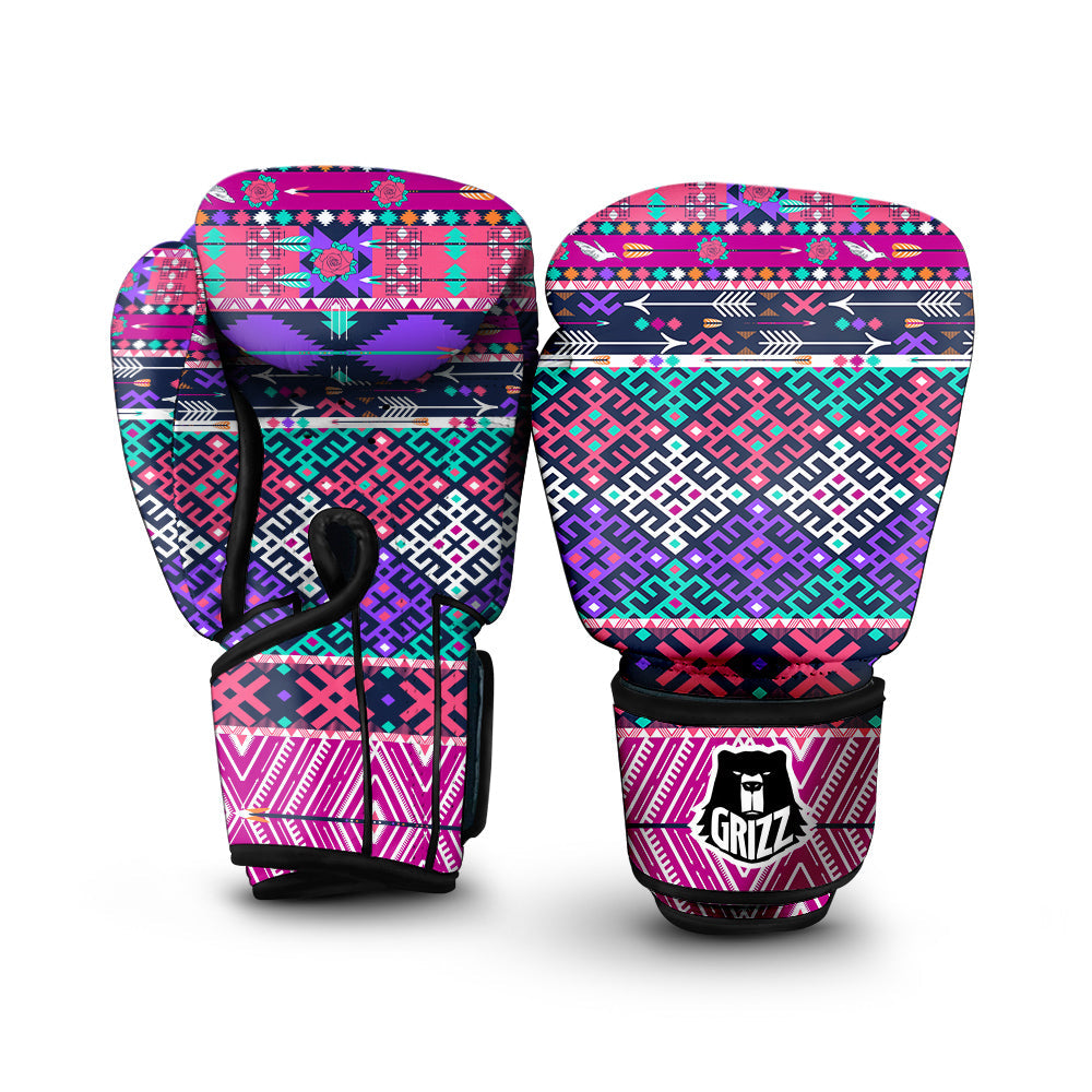 Navajo Tribal Colorful Native Print Boxing Gloves-grizzshop