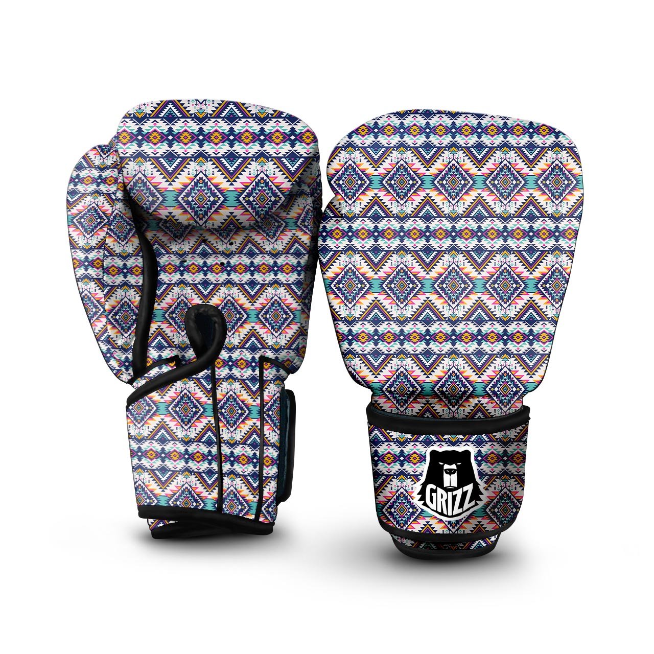 Navajo Tribal Pendleton Print Pattern Boxing Gloves-grizzshop