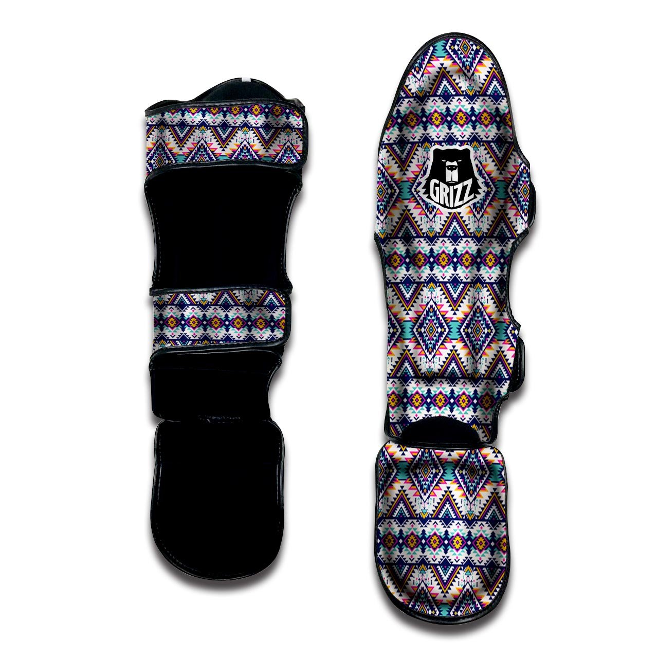 Navajo Tribal Pendleton Print Pattern Muay Thai Shin Guards-grizzshop