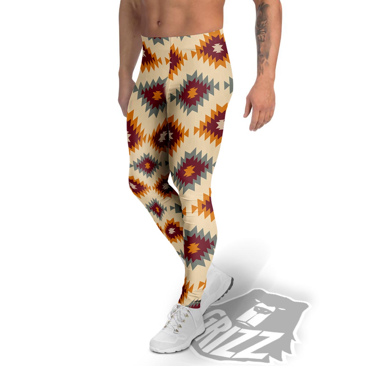Navajo Tribal Southwestern Print Pattern Men's Leggings-grizzshop