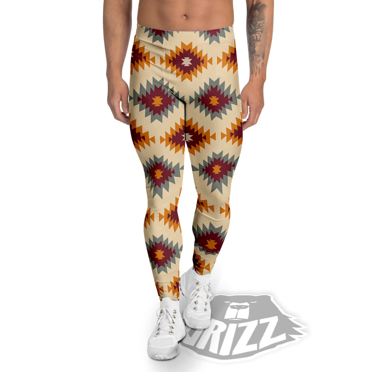 Navajo Tribal Southwestern Print Pattern Men's Leggings-grizzshop