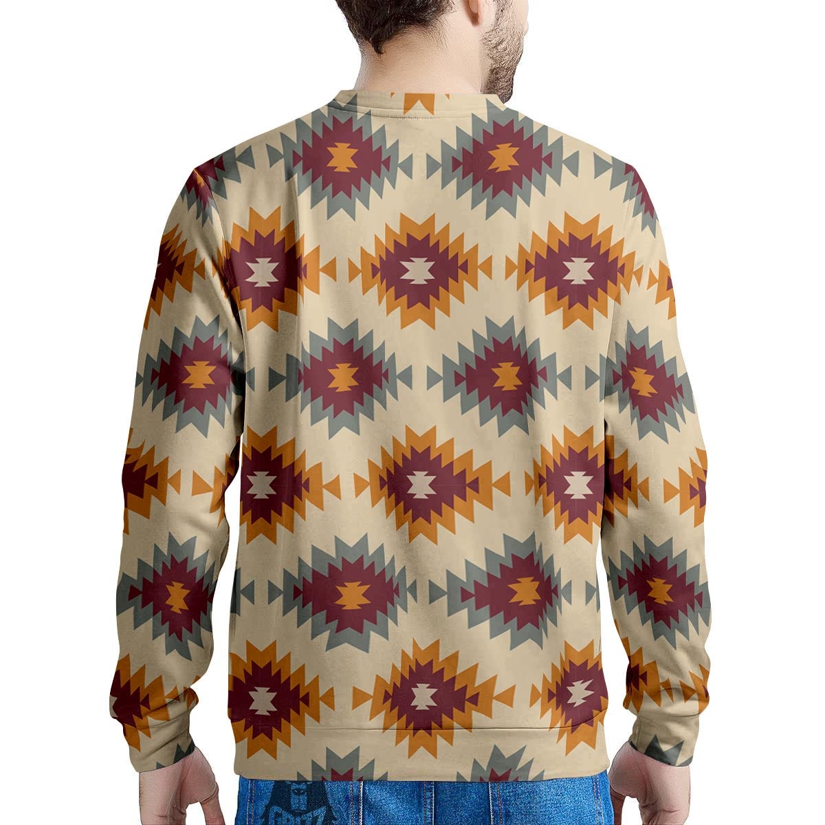 Navajo Tribal Southwestern Print Pattern Men's Sweatshirt-grizzshop