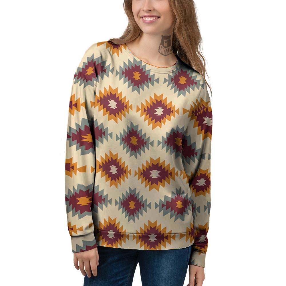 Navajo Tribal Southwestern Print Pattern Women's Sweatshirt-grizzshop