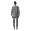 Navajo White And Black Print Pattern Men's Pajamas-grizzshop