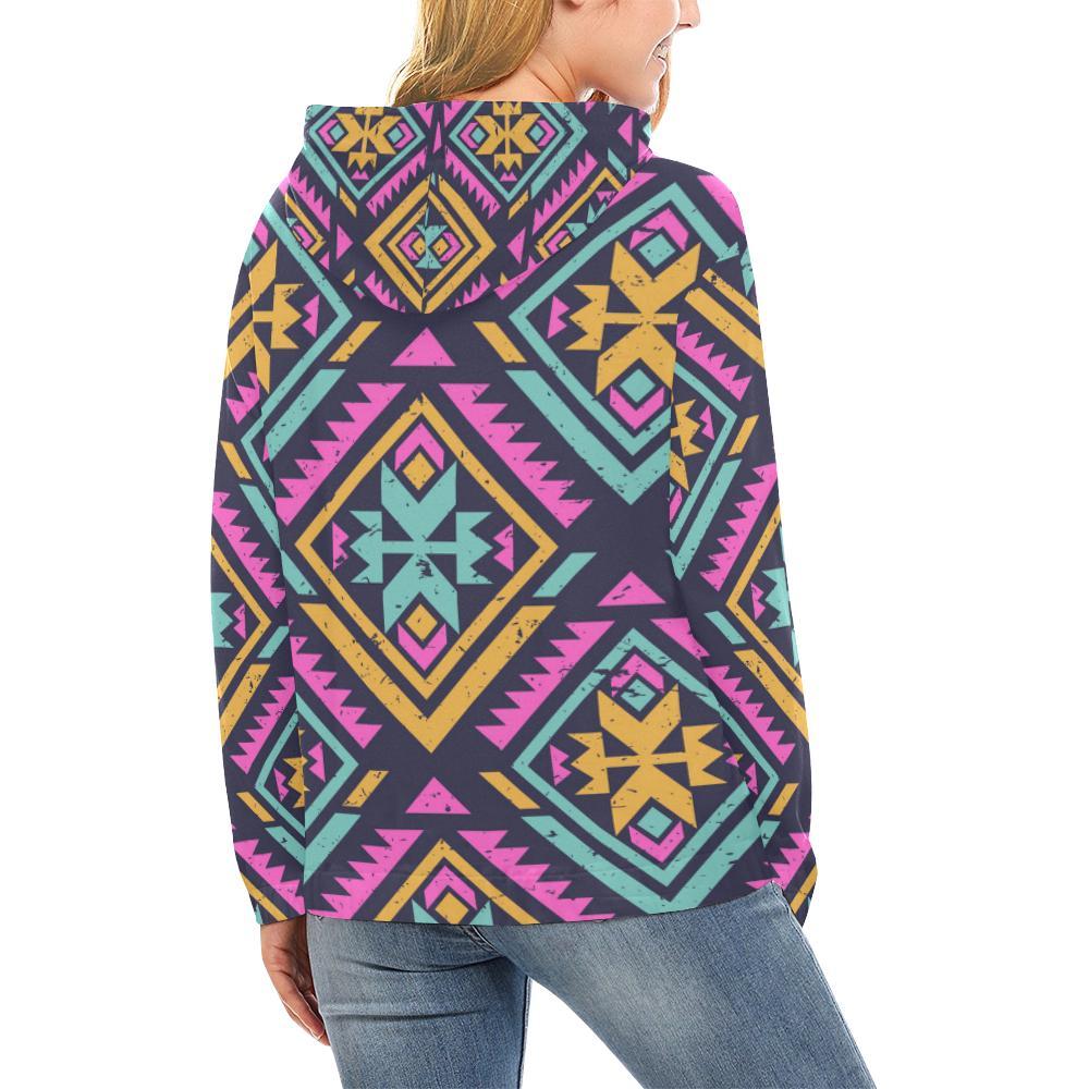Navajo Indians Aztec Tribal Native American Print Women Pullover Hoodies -grizzshop