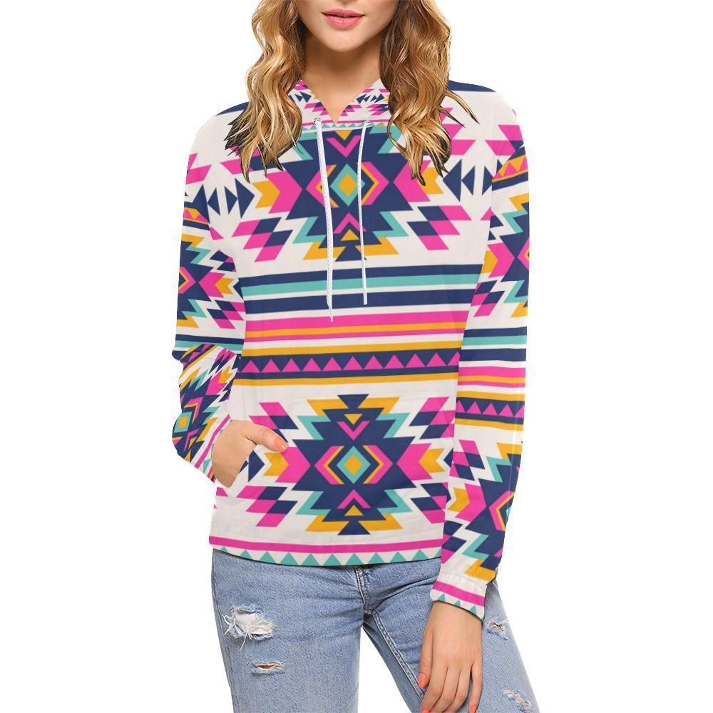 Navajo Native American Indians Aztec Tribal Print Women Pullover Hoodies -grizzshop
