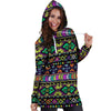 Navojo Aztec Print Hoodie Dress-grizzshop