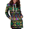 Navojo Aztec Print Hoodie Dress-grizzshop