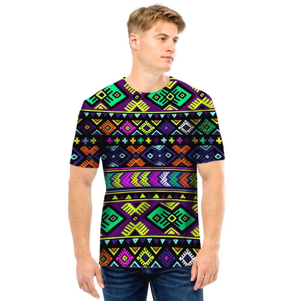 Navojo Aztec Print Men T Shirt-grizzshop