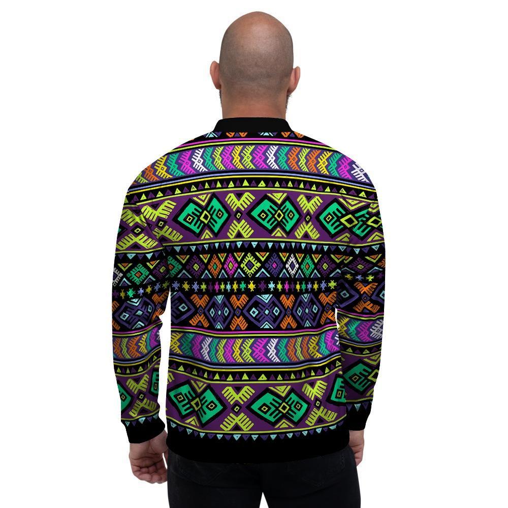 Navojo Aztec Print Men's Bomber Jacket-grizzshop