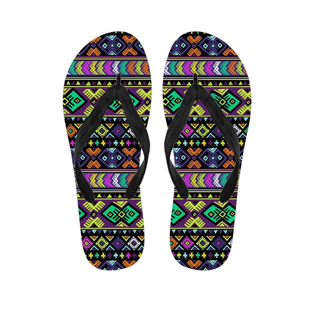 Navojo Aztec Print Men's Flip Flops-grizzshop