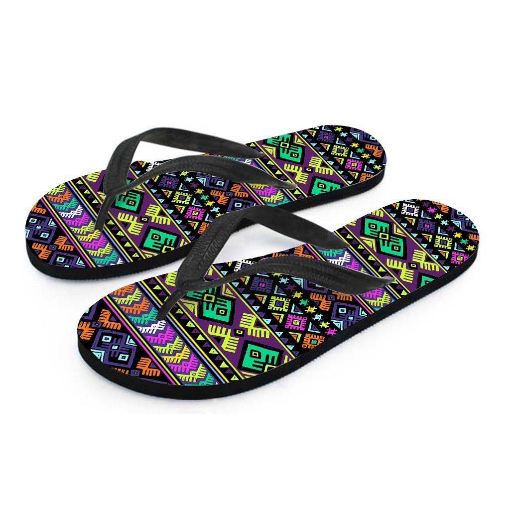 Navojo Aztec Print Men's Flip Flops-grizzshop