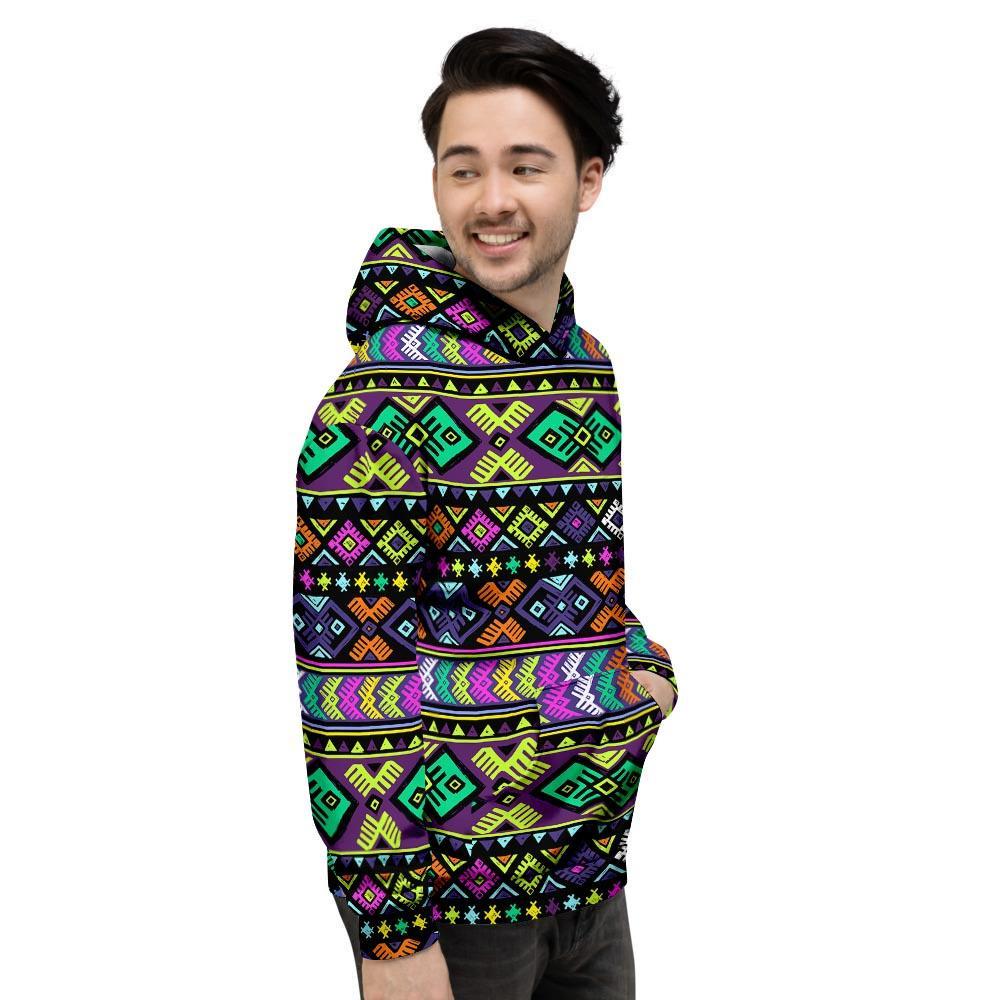 Navojo Aztec Print Men's Hoodie-grizzshop